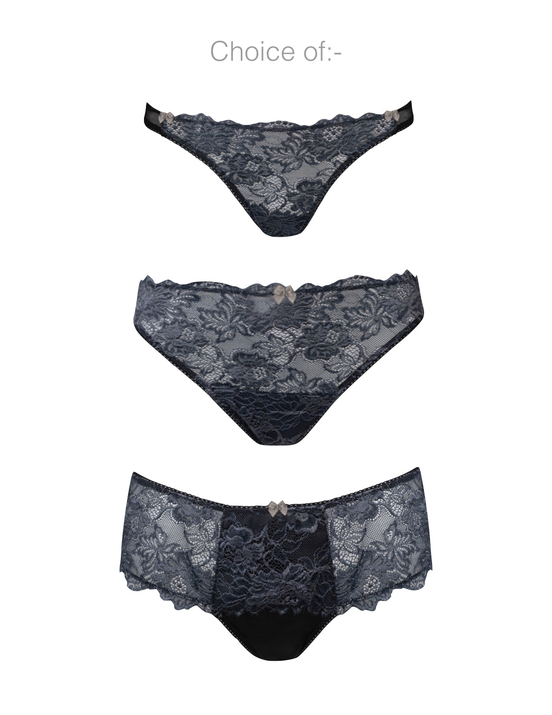 Charme du Charbon Padded Bra, Brief, Suspender & Bag Gift Set