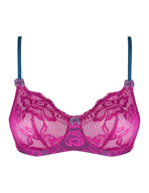 Victoria's Secret “Pink Date Push-up Bra Fuchsia Lace Underwire Size 32A